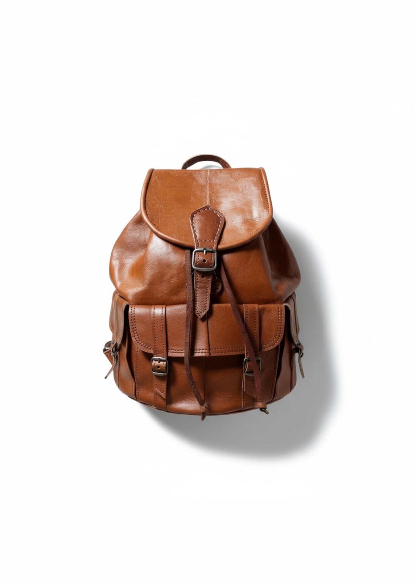 Handmade Vintage Leather Backpack | Moroccan Genuine Leather Bag | Unisex Travel & Daily Backpack | Artisan Craftsmanship from Morocco